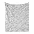 thumbnail image 1 of Abstract Soft Flannel Fleece Blanket, Monotone Composition of Hand Drawn Plantation Branches on a Plain Background, Cozy Plush for Indoor and Outdoor Use, 50" x 70", Dark Grey White, by Ambesonne, 1 of 5