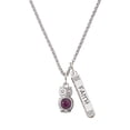thumbnail image 1 of Delight Jewelry Silvertone 3-D Purple & AB Crystal Owl Silvertone Believe Faith Prayer Hope Bar Charm Necklace, 23", 1 of 4