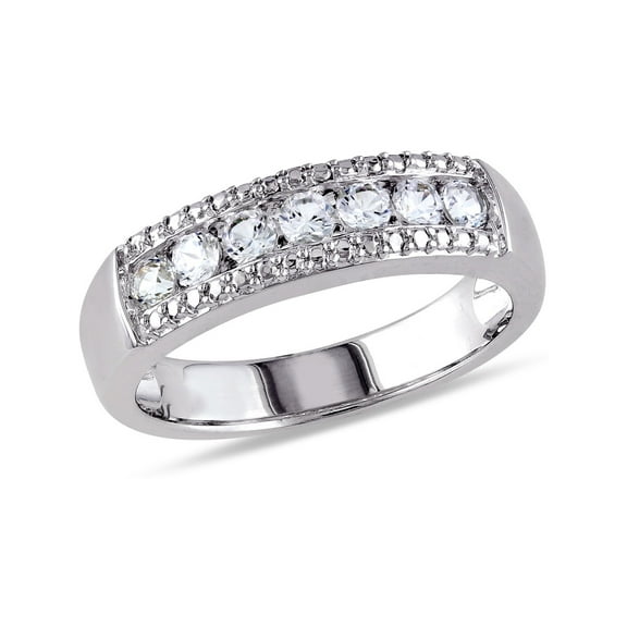 5/8 Carat (Ctw) Lab-Created White Sapphire Anniversary Band Ring In Sterling Silver