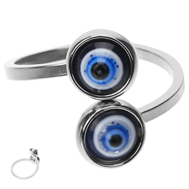 Anillo de dedo del ojo malvado anillo de banda abierta anillo gótico joyería vintage para mujeres chicas