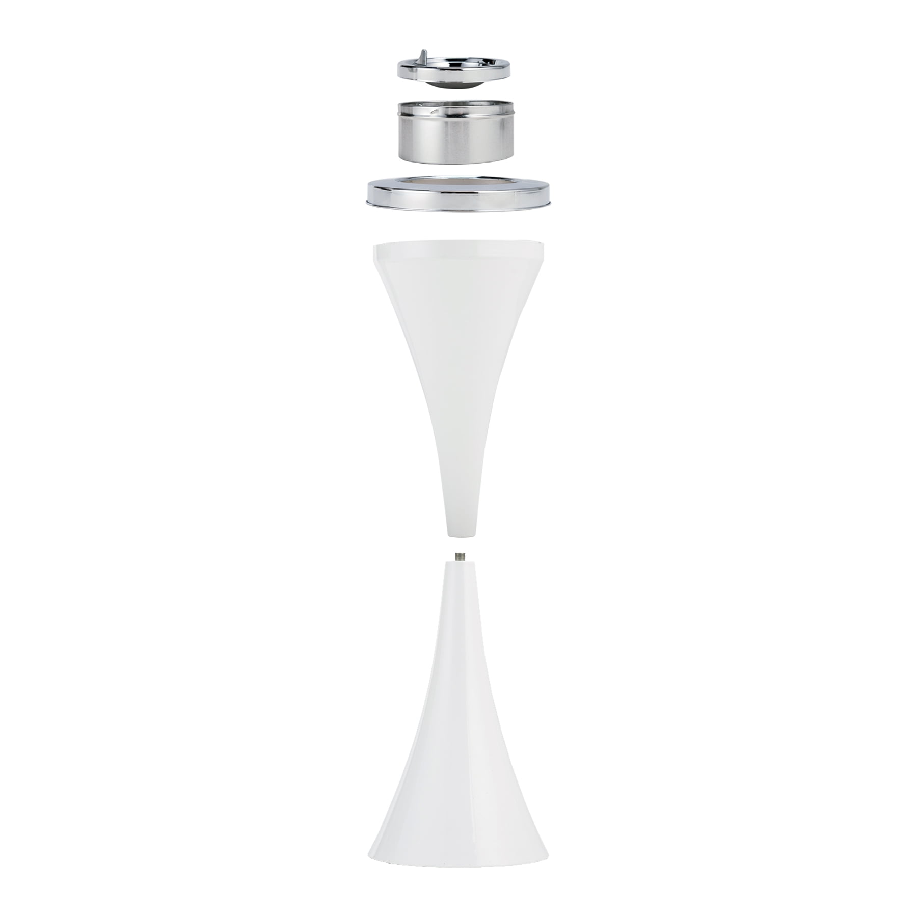 Floor Standing Ashtray with Lid 24 In. Height, White Retro, Self-Cleaning, Waterproof