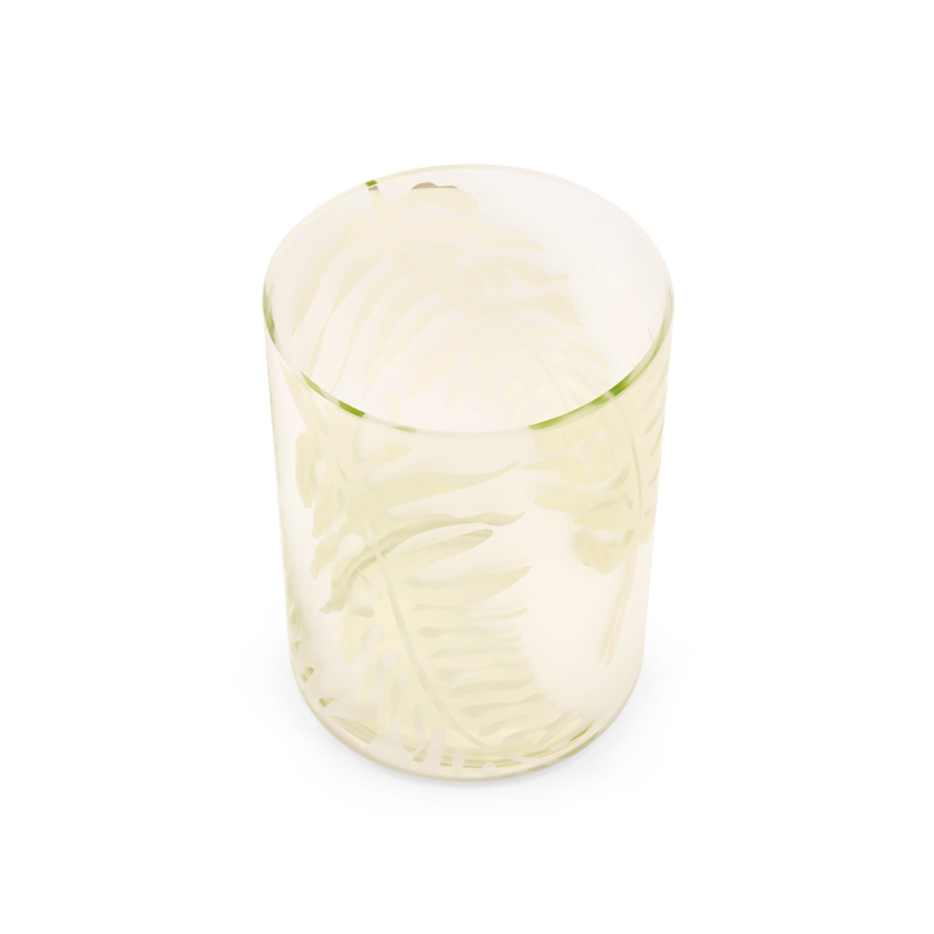 Elements 6-inch X 8-inch Philo Leaf Glass Hurricane