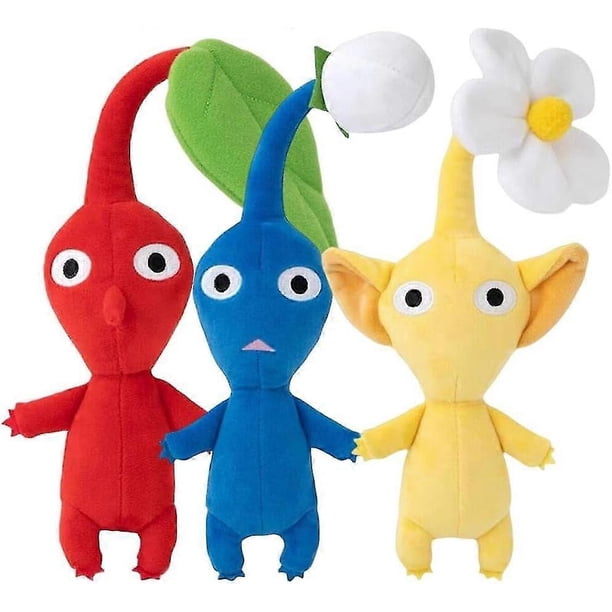 2026 New Pikmin Plush | 3 Pcs Red Blue Yellow Pikmin Plushies Toy for Game Fans Gift | Cute Stuffed Animal Doll for Kids Boys and Girls
