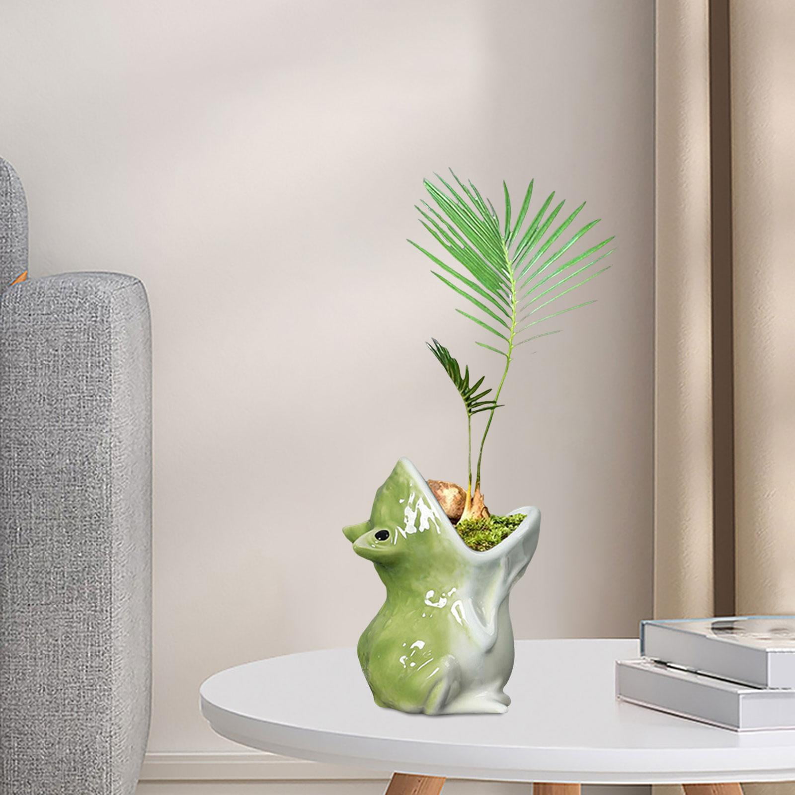 Flowerpot Plants Pot Figurine Container Decor Gardening Pot Table Vase Pen Holder Bonsai Planter for Garden Patio Office Outdoor Greenhouses