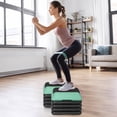 thumbnail image 4 of SuperDeal 16-in Aerobic Stepper Height Adjustable Exercise Workout Step Platform W/4 Risers for Home Gym Fitness, Green, 4 of 7