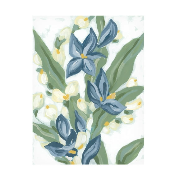 Canvas Wall Art - June Erica Vess 'Blue Nettle II' Wall Art for Living Room, Bedroom, or Office Décor by Trademark Fine Art - 14 x 19 Inches