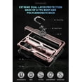thumbnail image 4 of [4 in 1 Hinge Protection for Samsung Galaxy Z Fold 4 5G Case with Tempered Glass Screen Protector & Camera Lens Protector & Kickstand，[Military-Grade] Samsung Z Fold 4 Phone Case (Rose Gold), 4 of 14