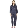 thumbnail image 1 of Bimba Blue Cotton Night Heart Print Pajama Set Long Sleeve Shirt with Pyjamas, 1 of 5
