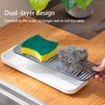 thumbnail image 4 of Inteprter Soporte de almacenamiento para fregadero, estante de doble capa, organizador de drenaje, bandeja, esponja para lavar platos, trapo para Organizadores de utensilios de cocina Blanco Pequeño, 4 of 6