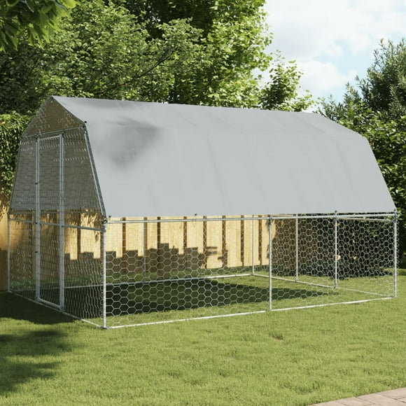 vidaXL Bird Cages 2 pcs with Roof and Door Silver Galvanised Steel