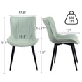 thumbnail image 2 of Kidol & Shellder Light Green Dining Chairs Set of 2 Featuring Sleek Metal Legs with Faux Soft Cushion, 2 of 9