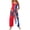 Red, variant on JULMCOMO 4th of July Jumpsuits for Women Independence Day Cotton Linen Patriotic Long Pants American Flag Sleeveless Wide Leg 1776 Overalls with Pockets Black XL