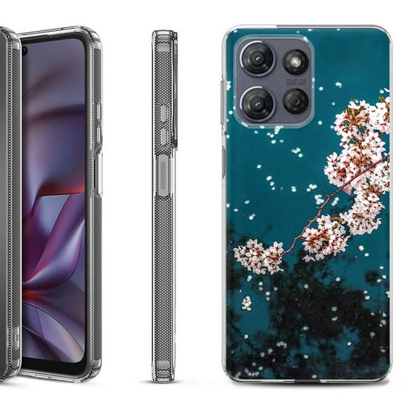 Shockproof Protective Phone Case for Motorola Moto G Play 2026, by OneToughShield - Night Blossom