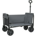 thumbnail image 6 of All-in-One Convertible Folding 4-Wheel Trolley with Bench Seat & Dog Leash, Heavy Duty Utility Cart for Camping, Beach, Shopping, Versatile Seating & Storage, Gray, 6 of 9