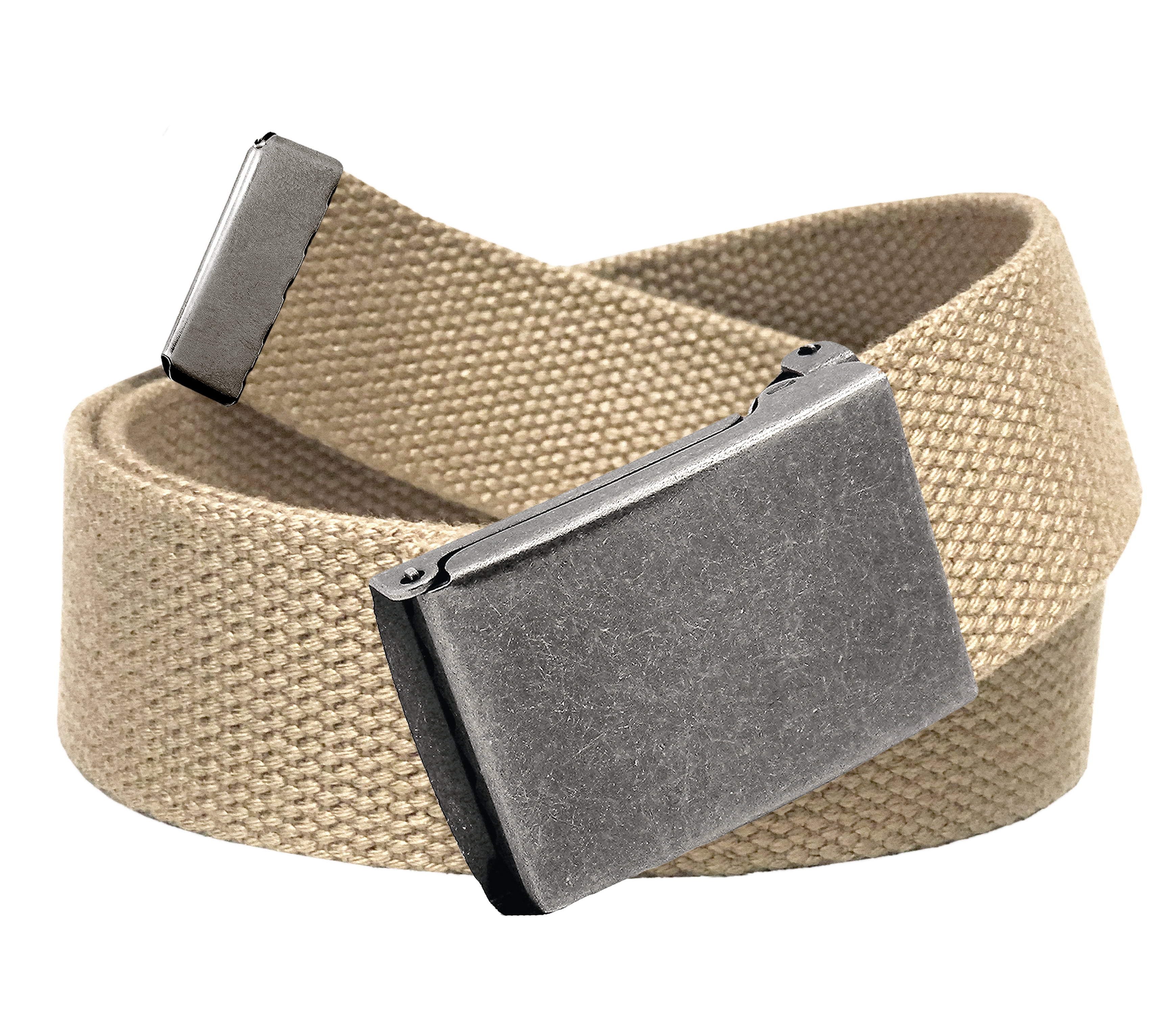 Cut to Fit Men's Golf Casual Belt Antique Silver Flip Top Buckle 1.5