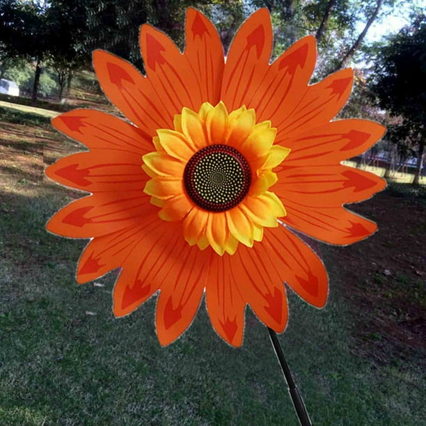 Molino de Viento de Girasol de 36 Cm para Decoración de Jardín Al Aire Libre. Colorido Molino de Viento de Plástico para Niños, Fiestas y Decoración Del Hogar.