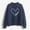 Navy, variant on Dowegor Autumn Winter O Neck Solid Color Prints Long Sleeve Pullover Sweatshirt Crewneck Sweatshirts Women Womens Long Sleeve Tops Oversized Sweatshirt for Women Black L