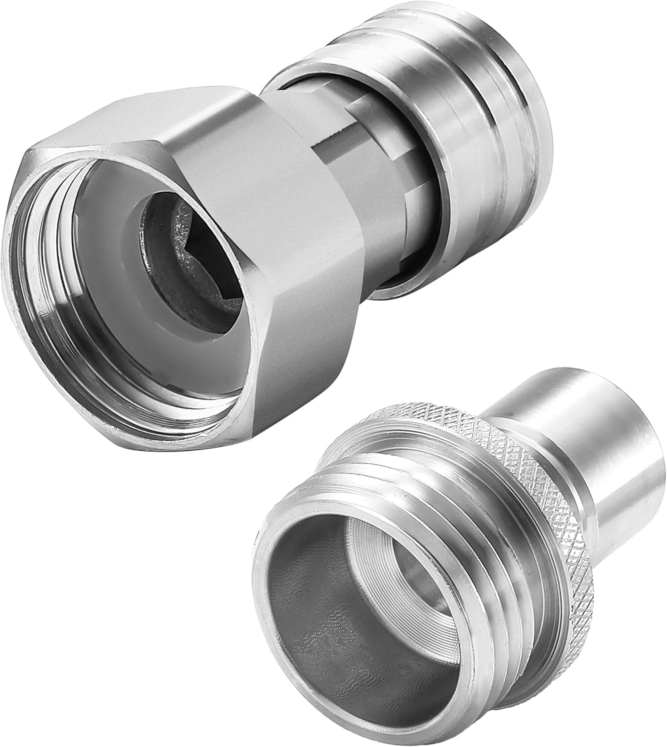 HRTGFD-Garden Hose to Pressure Washer Adapter, 3/4” GHT to 1/4” Stainless Steel Quick Connect, 3/4” GHT Male to 1/2” Quick Plug, Convert Water Hoses to Power Washer Connector