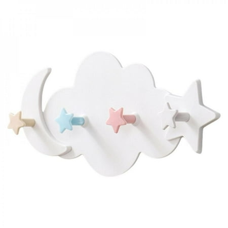 

Hazel Tech Cute Wall Hook Star Moon Cloud Shape Nail-free Wall Clothes Hooks Kids Room Decorative Hook Key Hanger Kitchen Storage Hook