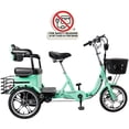 thumbnail image 2 of Triker Electric Bike, 400W Folding Trike Ebike, 3 Wheel Electric Bicycle, Up to 34 Miles, 16 Tire Tricycle for Adults, Green, 2 of 14