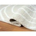thumbnail image 5 of HR Plush Beige Cream Wave-Patterned Shag Rug, 1-Inch Thick Soft High Pile, Stain-Resistant Carpet for Living Room, 5 of 6