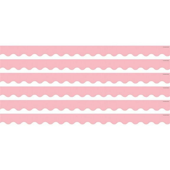 Scalloped Border, Pastel Pink - Pack of 6