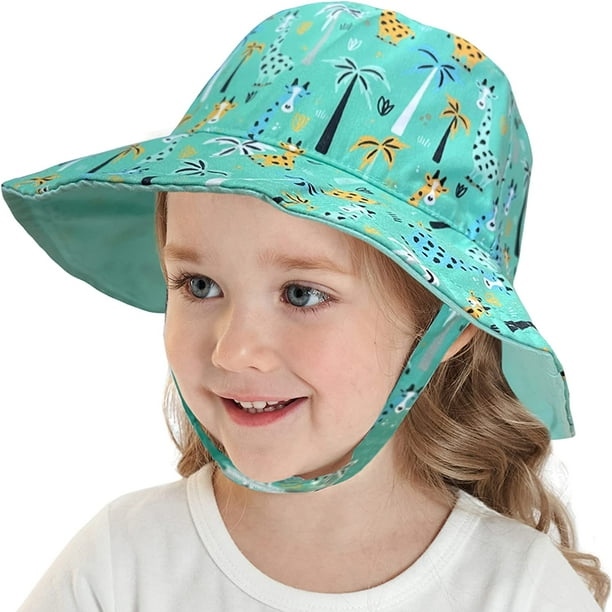 FFIY Toddler Baby Kids Summer Sun Hat UPF 50+ UV Protection Reversible  Travel Beach Bucket Cap 