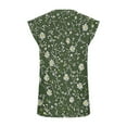 thumbnail image 3 of Women's Sleeveless T Shirts Trendy Summer Floral Printed Crew Neck Tank Tops Casual Loose Fit Soft Blouses (2XL, Green), 3 of 4