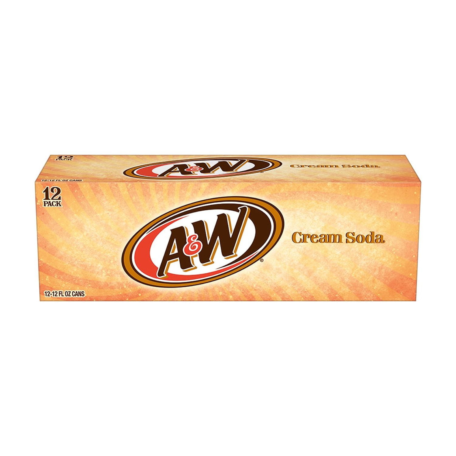 A&W Cream Soda Pop, 12 fl oz, 12 Pack Cans