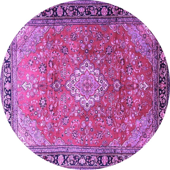 Ahgly Company Indoor Round Persian Purple Traditional Area Rugs, 4' Round