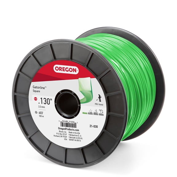 Oregon Trimmer Line - 21-030 - Green Gatorline - Square - .130" Gauge, 5 lb. Spool, 600 Feet