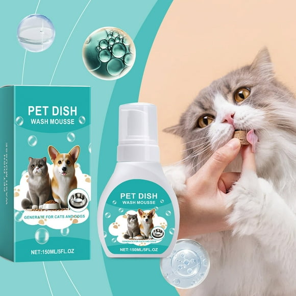 Limpiador de cuencos para mascotas 150ml | Removedor rápido de grasa de aceite para tazones y utensilios para mascotas | Fórmula segura y no tóxica | Enjuague fácil | Disolvente eficiente de moco