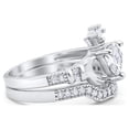 thumbnail image 2 of Blue Apple Jewelry Co. Two Piece Claddagh Ring Band Heart Cubic Zirconia 925 Sterling Silver, 2 of 3