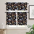 thumbnail image 3 of Mushroom Kitchen Curtains, Botanical Wild Herbs Leaves Valance Sets for Kitchen Windows, Mushroom Print Small Short Curtains Sets Window Treatments Valance for Kitchen Cafe, 54x36 Inch, 3 Piece, 3 of 4