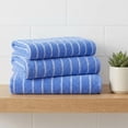 thumbnail image 5 of REGALWOVEN Cotton Striped Washcloths - 13" x 13" Soft & Absorbent Face Cloths for Bathroom, Kitchen Blue 6pk, 5 of 6