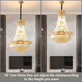 thumbnail image 3 of FINE MAKER 23 Inch Modern Gold Crystal Chandelier, Ceiling Crystal   Chandelier, Lobby, Living Room, Staircase, Dining Room,   Bedroom Chandelier, 3 of 6