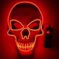 thumbnail image 1 of Máscara Resplandeciente De Calavera De Halloween Luces LED De Neón Disfraz De Cosplay Fiesta Haunted Scary Prop Carnaval, 1 of 4