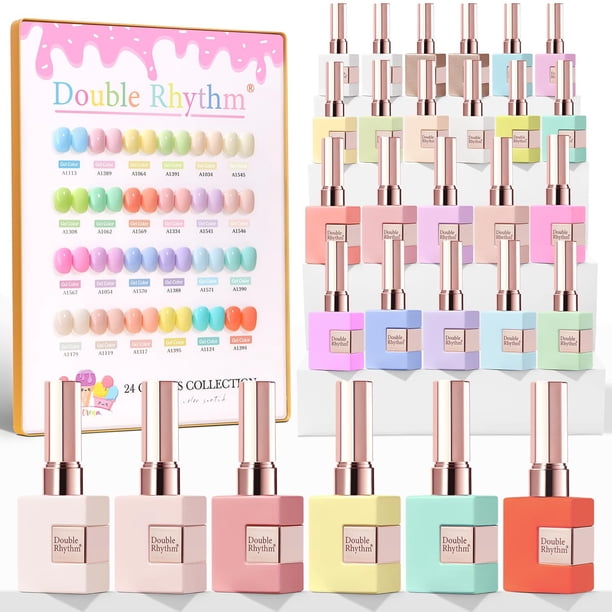 Set de esmaltes de uñas en gel Double Rhythm, 28 unidades, 15 ml, del mismo color