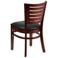 thumbnail image 5 of BizChair 2 Pk. Slat Back Mahogany Wood Restaurant Chair - Black Vinyl Seat, 5 of 8