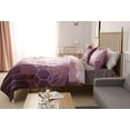 thumbnail image 4 of hipaopao King Bedding Comforter Sets 3 Pcs Marble Comforter Geometric Gradient Color Design Ultra Soft Quilt with 2 Pillow Sham Purple 90"X104", 4 of 7