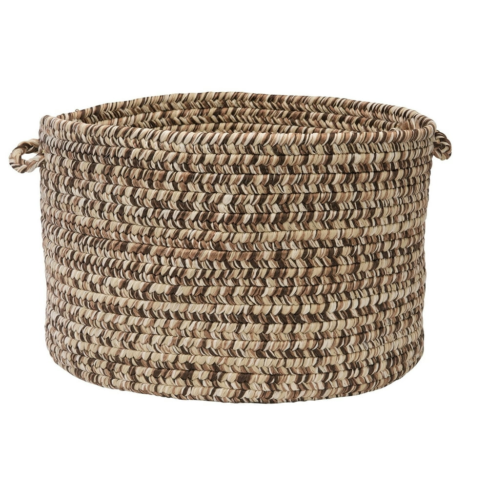 14" Woodland Brown, Neutral Beige and Acorn Brown Round Handmade