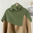 thumbnail image 2 of SUXIAN Women's Winter Scarf Solid All Warm Pullover High Collar Split Green One Size, 2 of 3