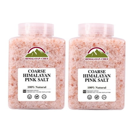 Himalayan Chef Pink Salt Coarse Grain, 100% Natural & Organic, Plastic Jar, Pack of 2, 10 lbs