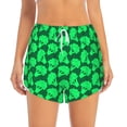 thumbnail image 2 of Gukieu Green Broccoli Print Women's Sports Shorts with Drawstring Elastic Waistband for Running, Yoga, Fitness-XX-Large, 2 of 7