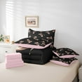 thumbnail image 6 of Feelyou Ballet Shoes Girls Bedding Comforter Set 7pcs, Black Pink Bowknot King Bedding Sets, Kawaii Princess STyle Reversible Bed Sheets, Breathable Home Decor, 6 of 8