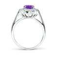 thumbnail image 2 of ANGARA Natural Princess Diana Inspired 1.15 ct Amethyst Ring with Diamond in 14K White Gold for Women (Size-8x6mm) | February Birthstone, Anniversary, Jewelry Gift for Women | Natural Amethyst Ring, 2 of 9