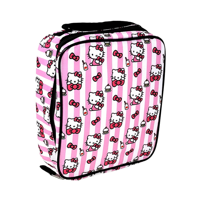 Hello Kitty Backpack w/ Round Detachable Insulated Lunch Bag Girls Pink