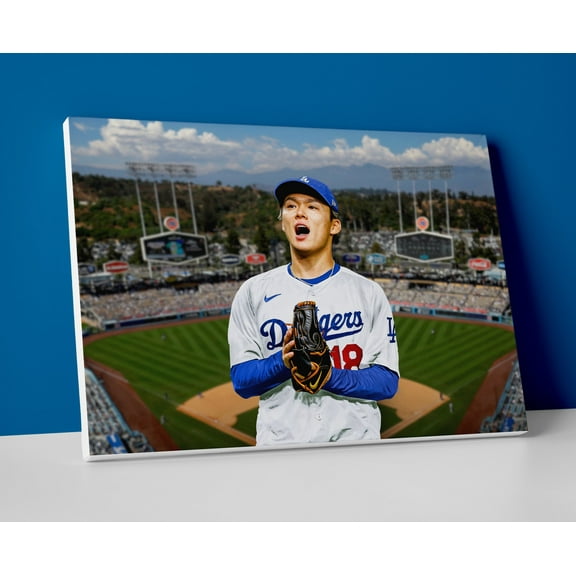 Yoshinobu Yamamoto Dodgers Poster or Wrapped Canvas