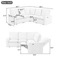thumbnail image 6 of Power Recliner Chair, Symmetrical L-Shaped Modular Sectional Sofa Couch with USB Port, Home Theater Seating Chair 5-Seater Corner Sofa for Home Office Living Room, Gray, 6 of 9