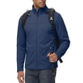 thumbnail image 6 of GIRUNS Men's Jacket Lightweight Softshell Zip Up Windbreaker Outdoor Casual Hiking Coat Navy Blue L, 6 of 7